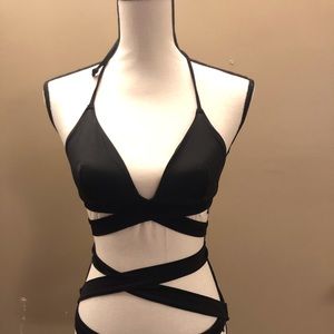 Black Wrap Bikini Set